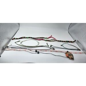 Boho Jewelry Lot 8pc Braided Metal Glass Wood Necklaces and Bracelets Set